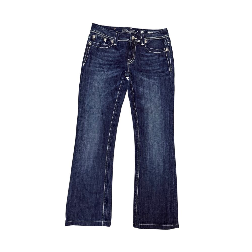 Miss Me Women’s 30 Bootcut Jeans Embellished Rhinestones Low Rise Denim Y2K NEW
